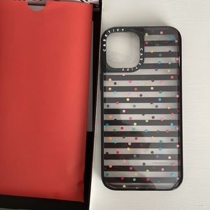 Casetify iPhone 12 Pro case, clear with stripes and dots NWT